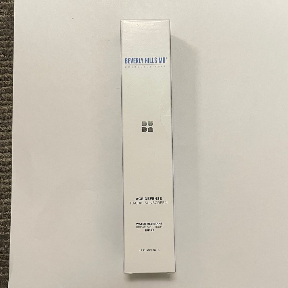 Beverly Hills MD Age Defense Facial Sunscreen NIB SPF 45 Water Resistant